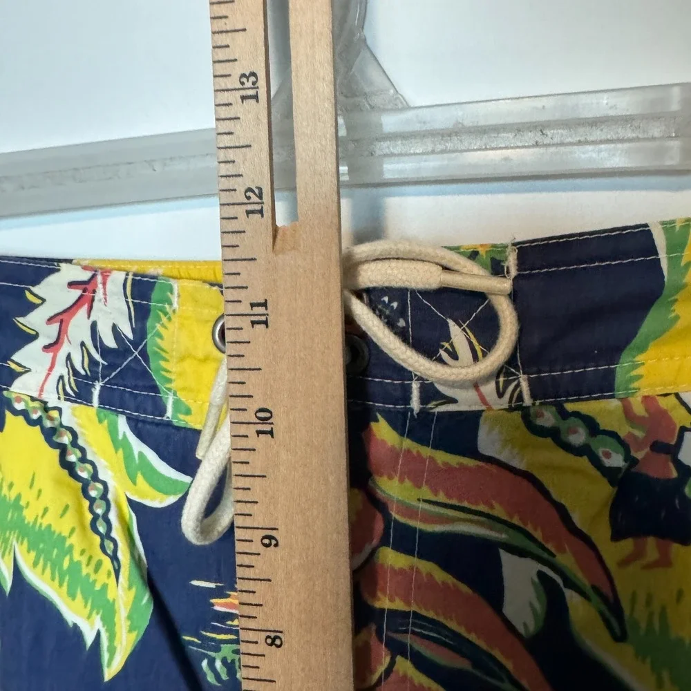 Polo Ralph Lauren Swim Trunks Mens Small Navy Hawaiian Beach Shorts Tropical 9